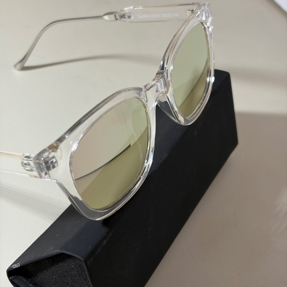 SOJOS Bonheur SJ2050 C6 MZ Clear Crystal Square Polarized UV400 Sunglasses 52-22